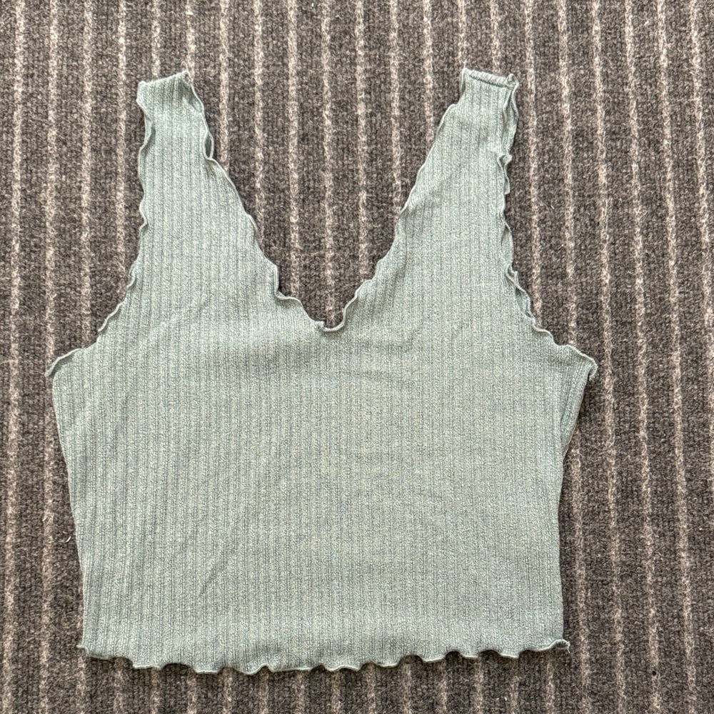 Women's Ribbed Knit Top - Green